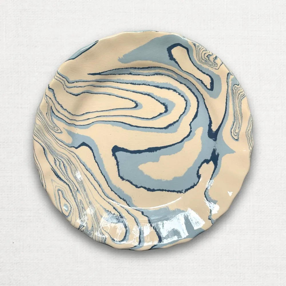 Marbled Dessert Plate XVIIIe in Belle Île (BI #1113)