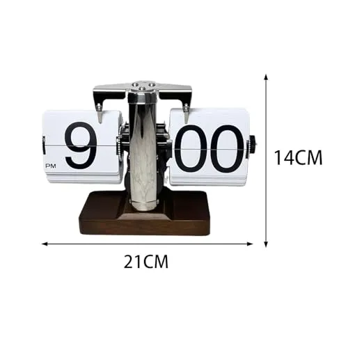 MERISHOPP Auto Pager Turning Clock Retro Flip Digital Clock for Living Room Hotel Desk Black