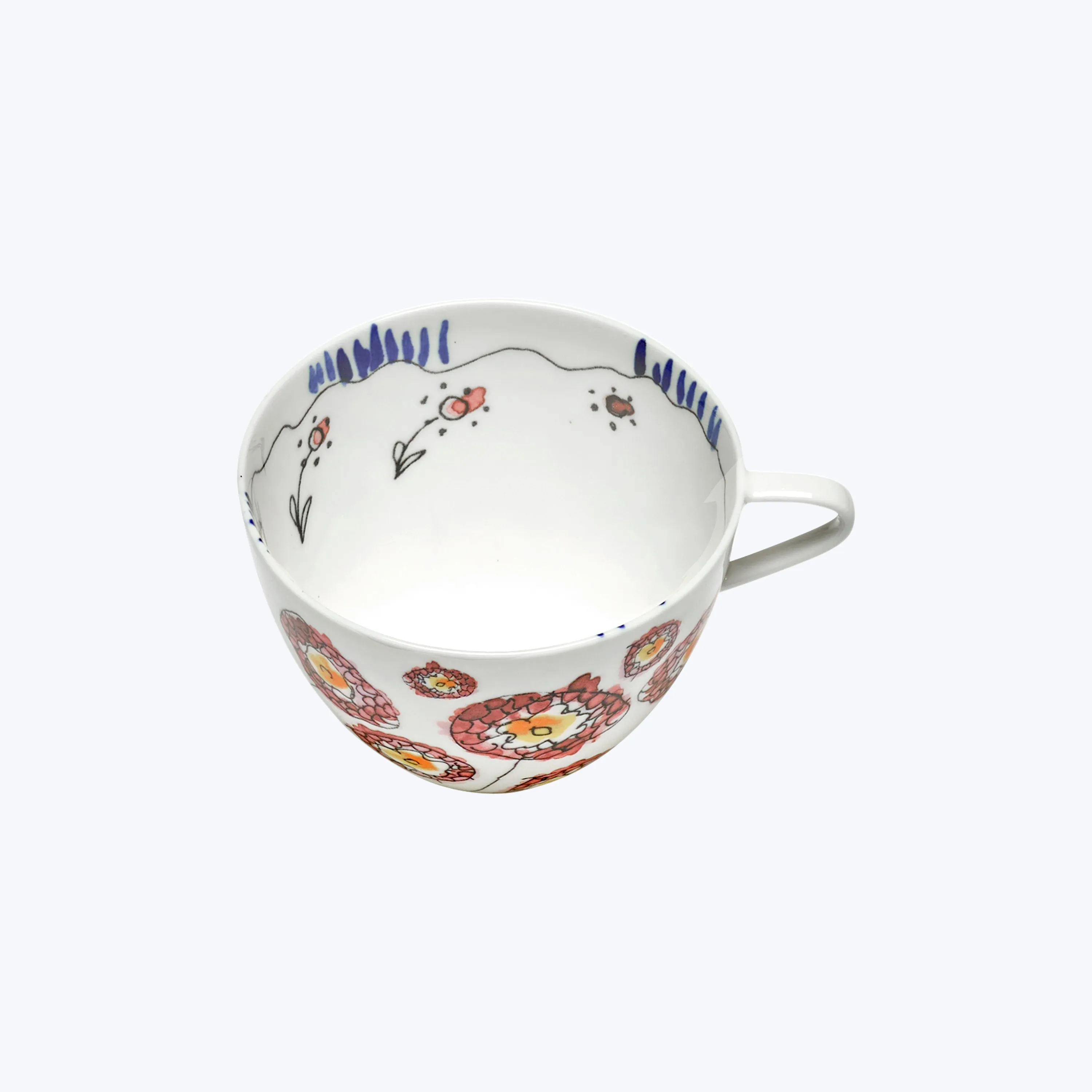 Midnight Flowers Cappuccino Cup