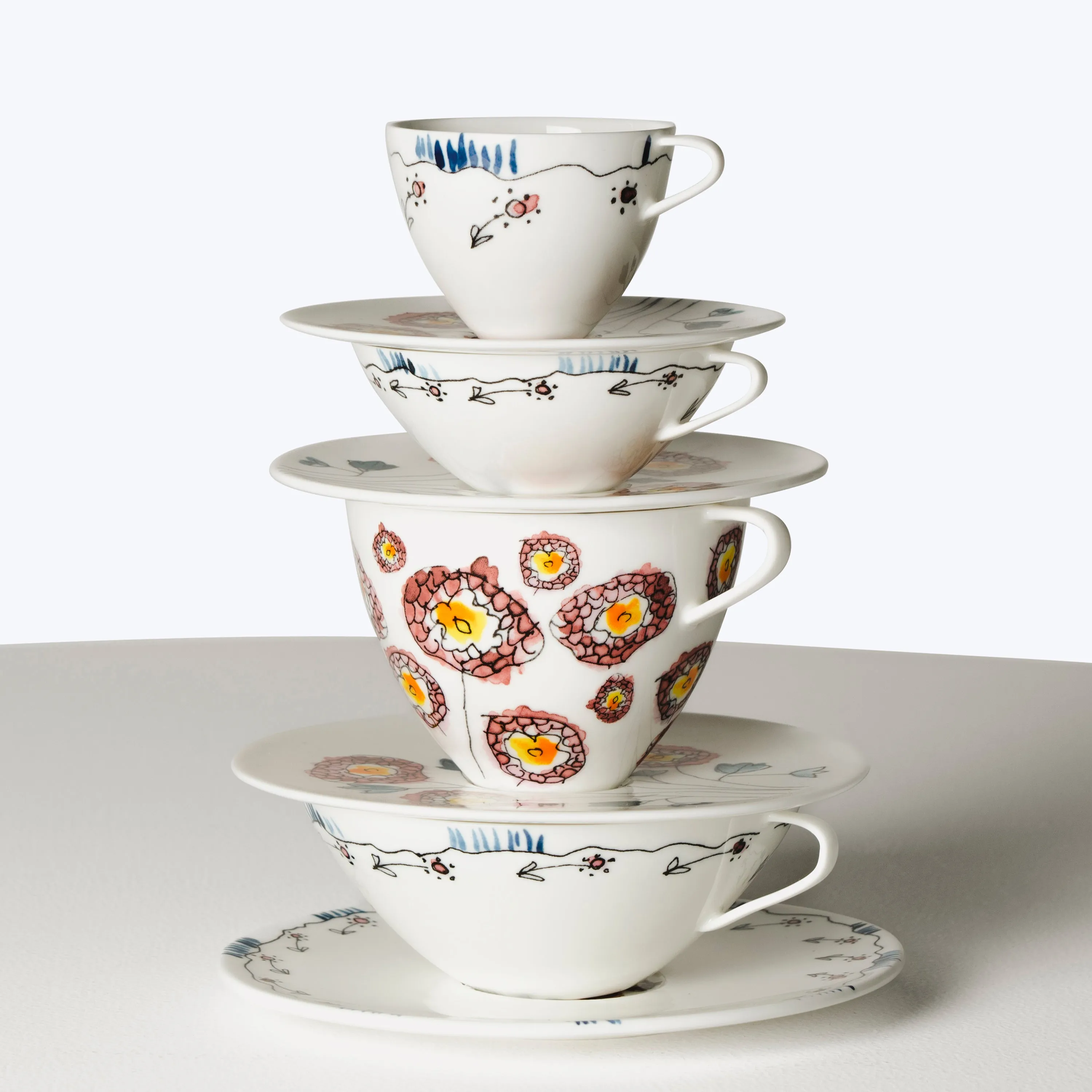 Midnight Flowers Cappuccino Cup