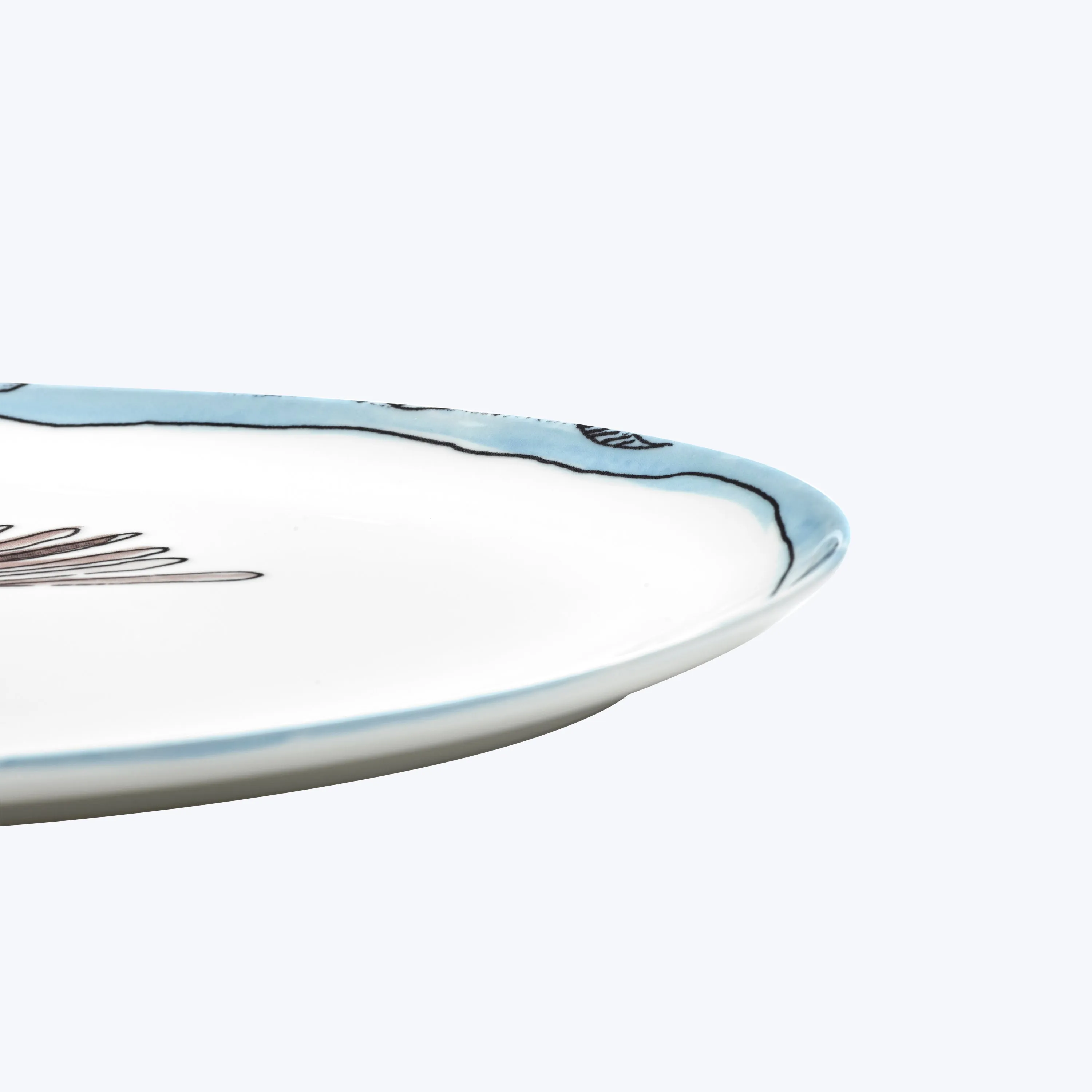 Midnight Flowers Large Oval Serving Plate