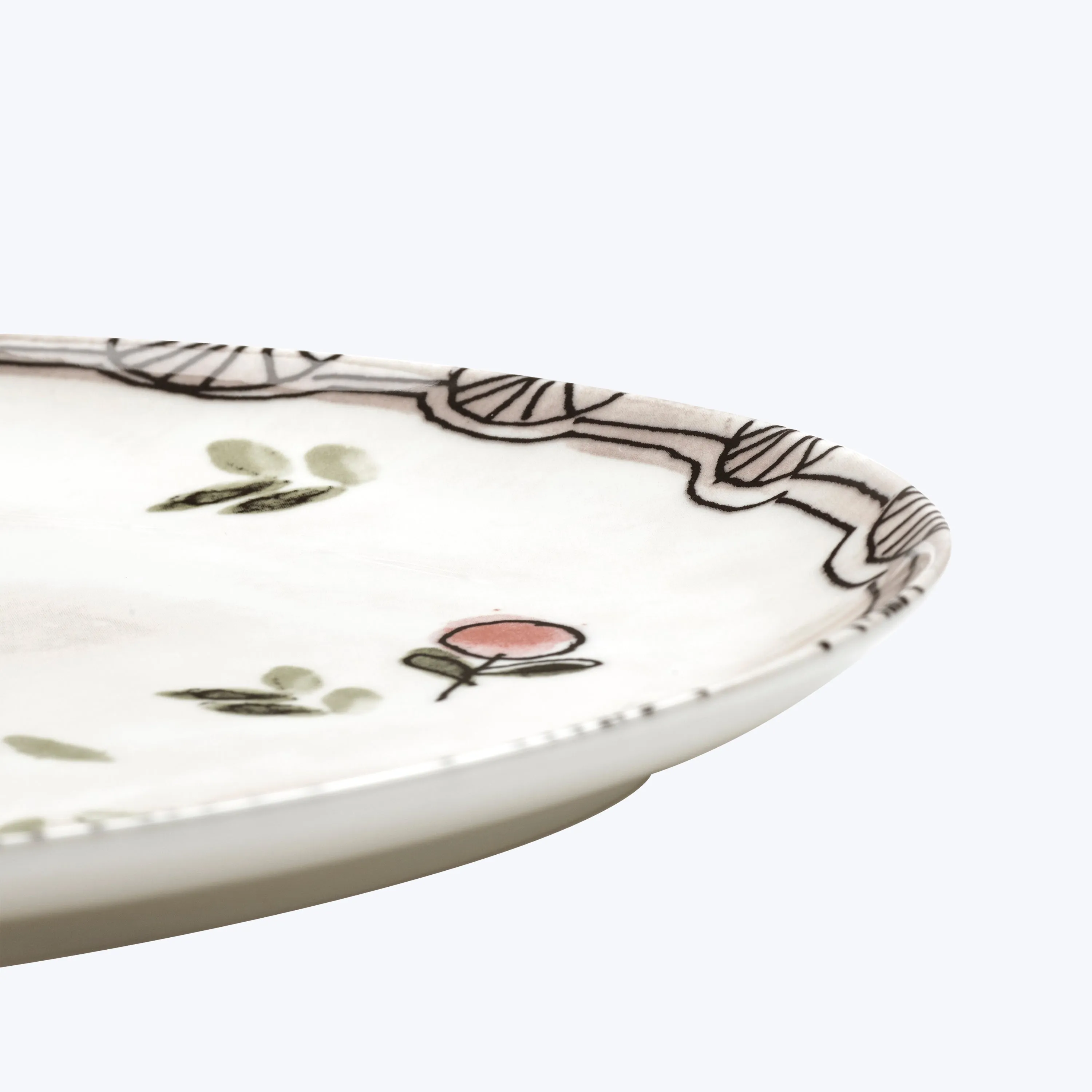 Midnight Flowers Large Oval Serving Plate