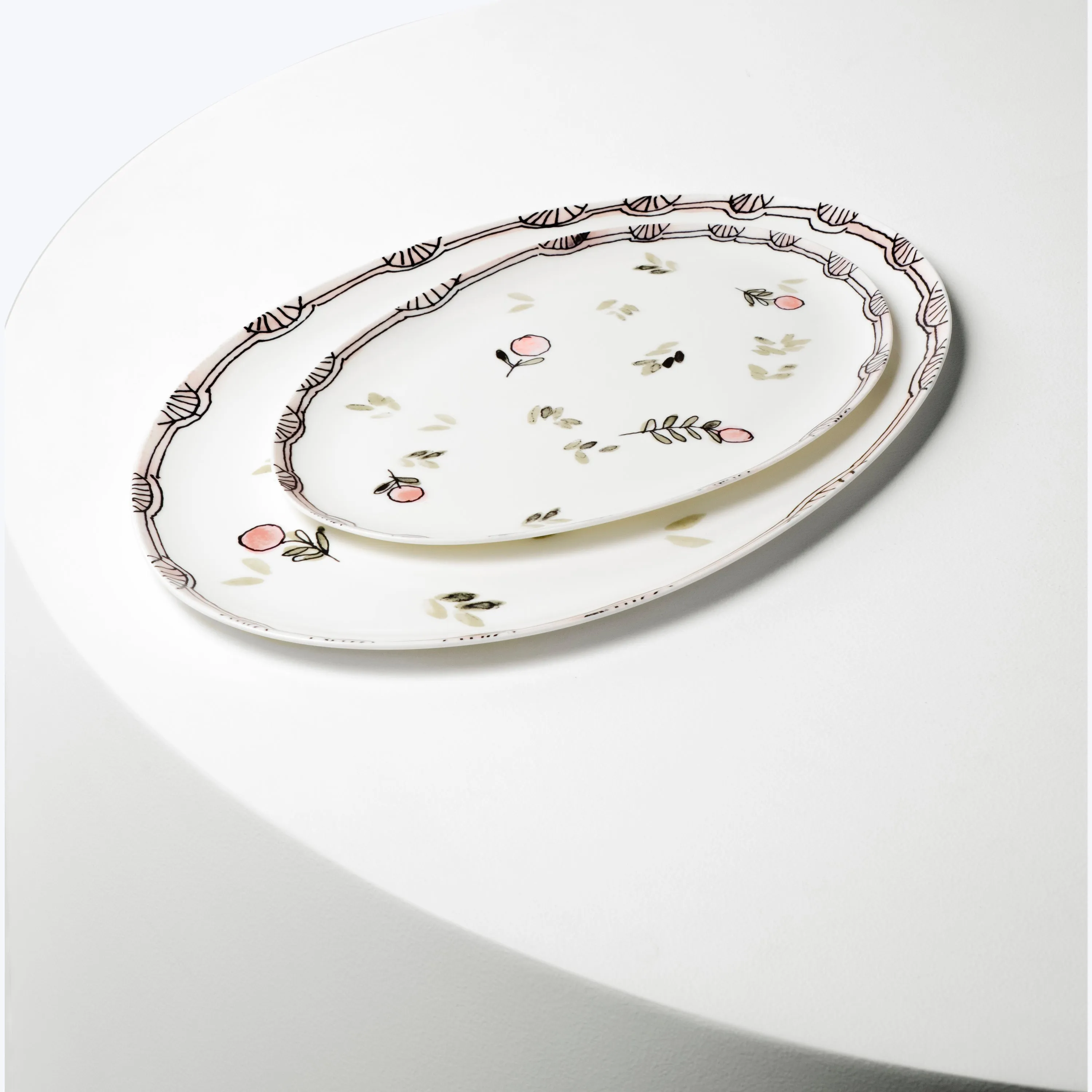 Midnight Flowers Large Oval Serving Plate