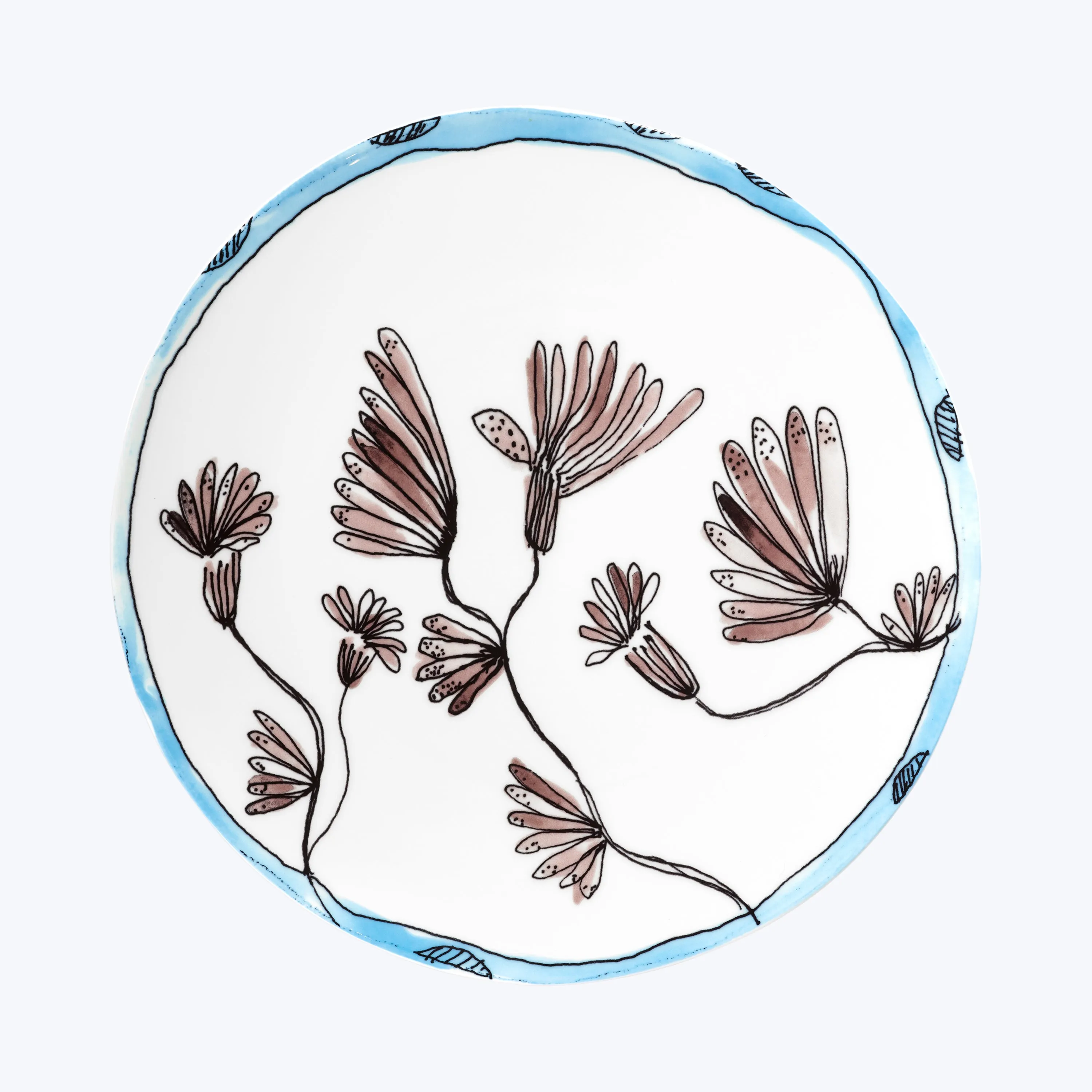 Midnight Flowers Large Round Serving Plate