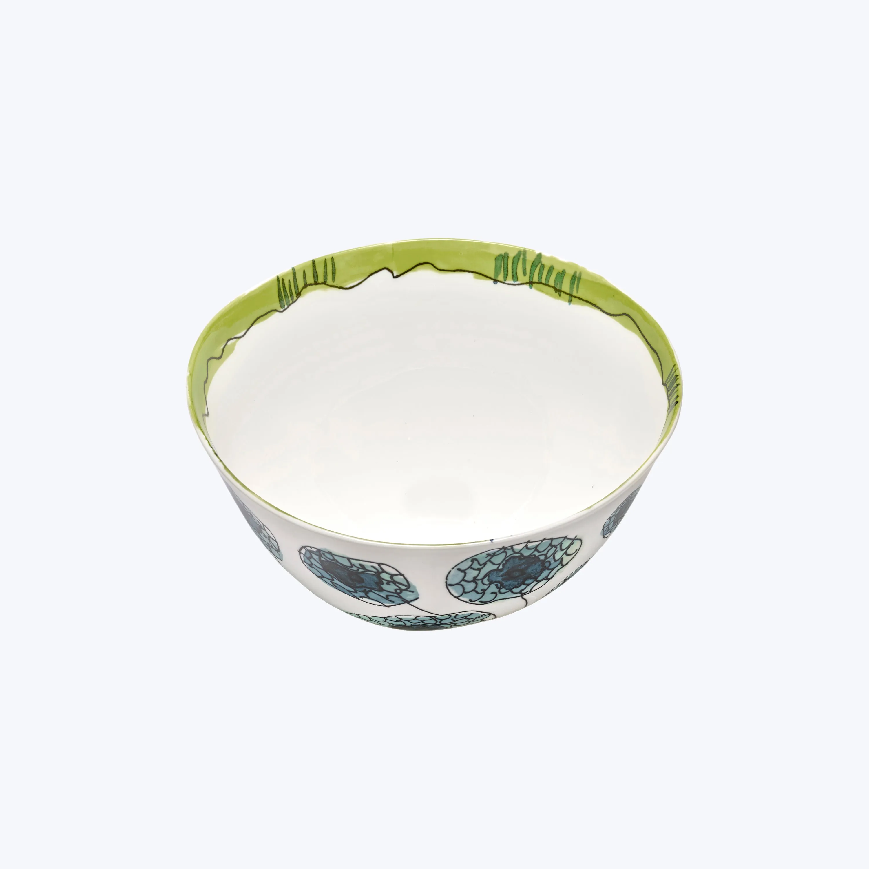 Midnight Flowers Large Serving Bowl