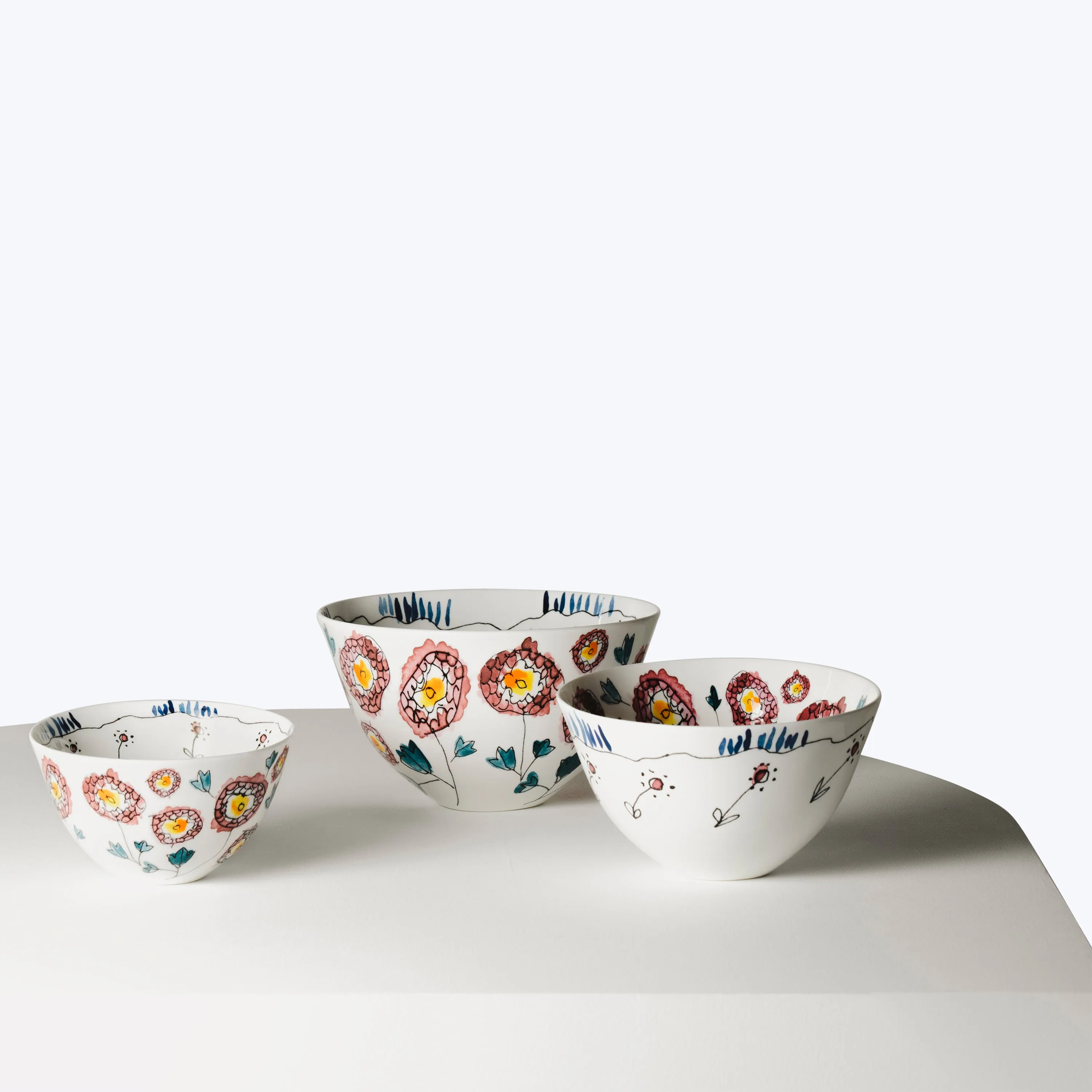 Midnight Flowers Large Serving Bowl