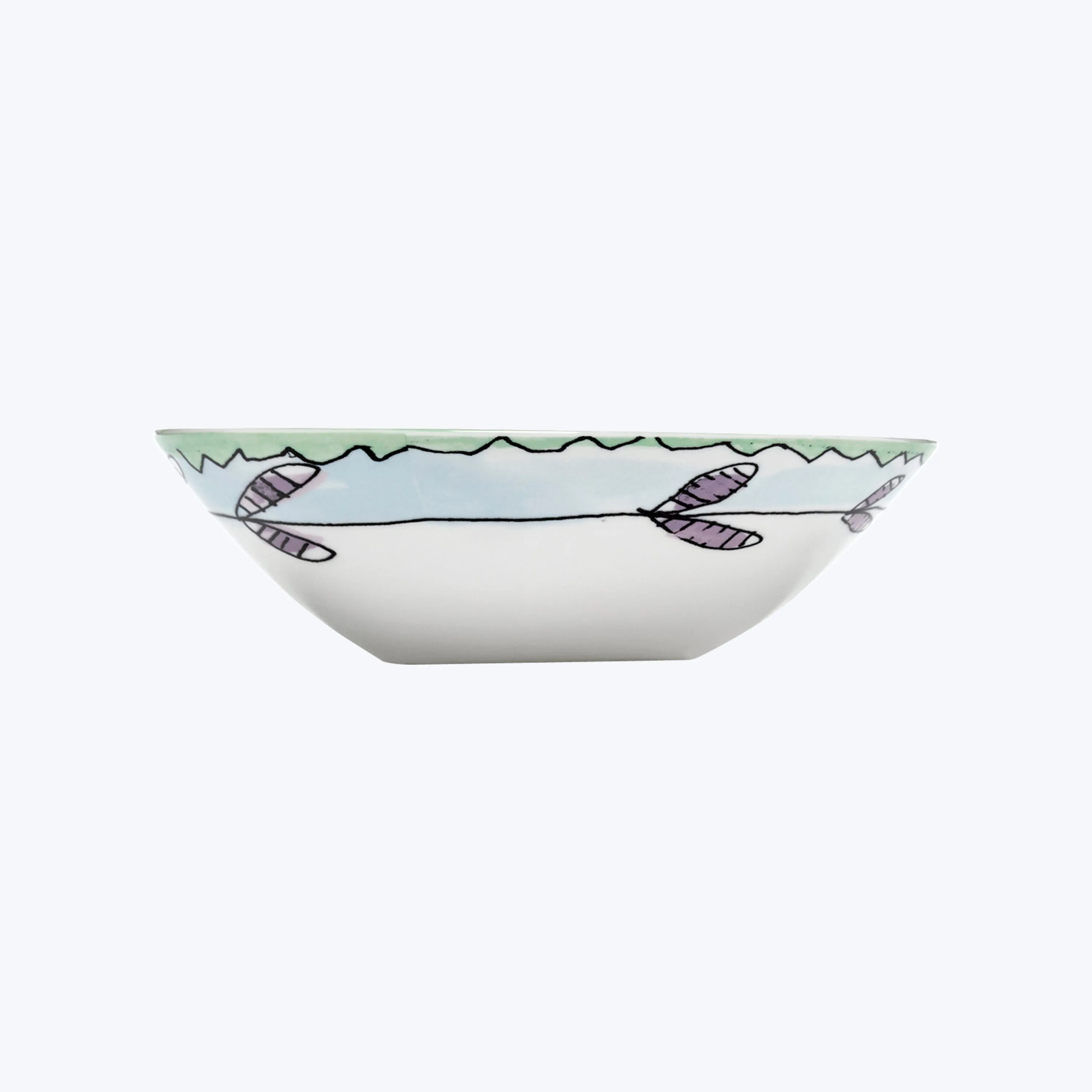 Midnight Flowers Low Soup Bowl