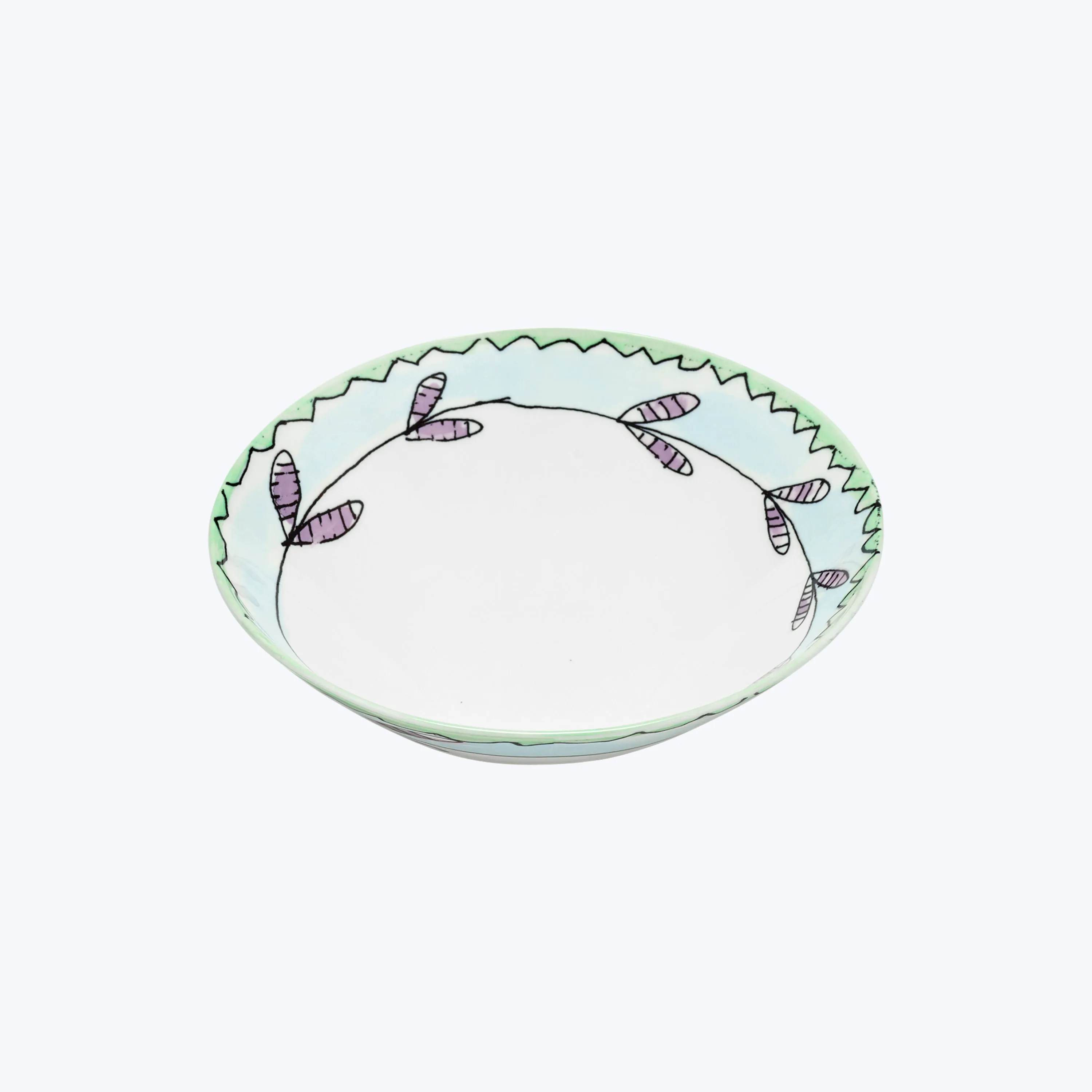 Midnight Flowers Low Soup Bowl