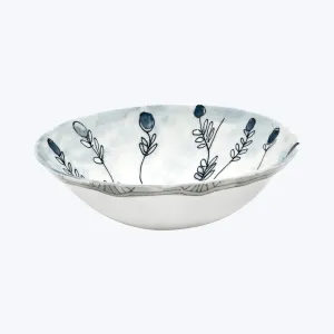 Midnight Flowers Low Soup Bowl