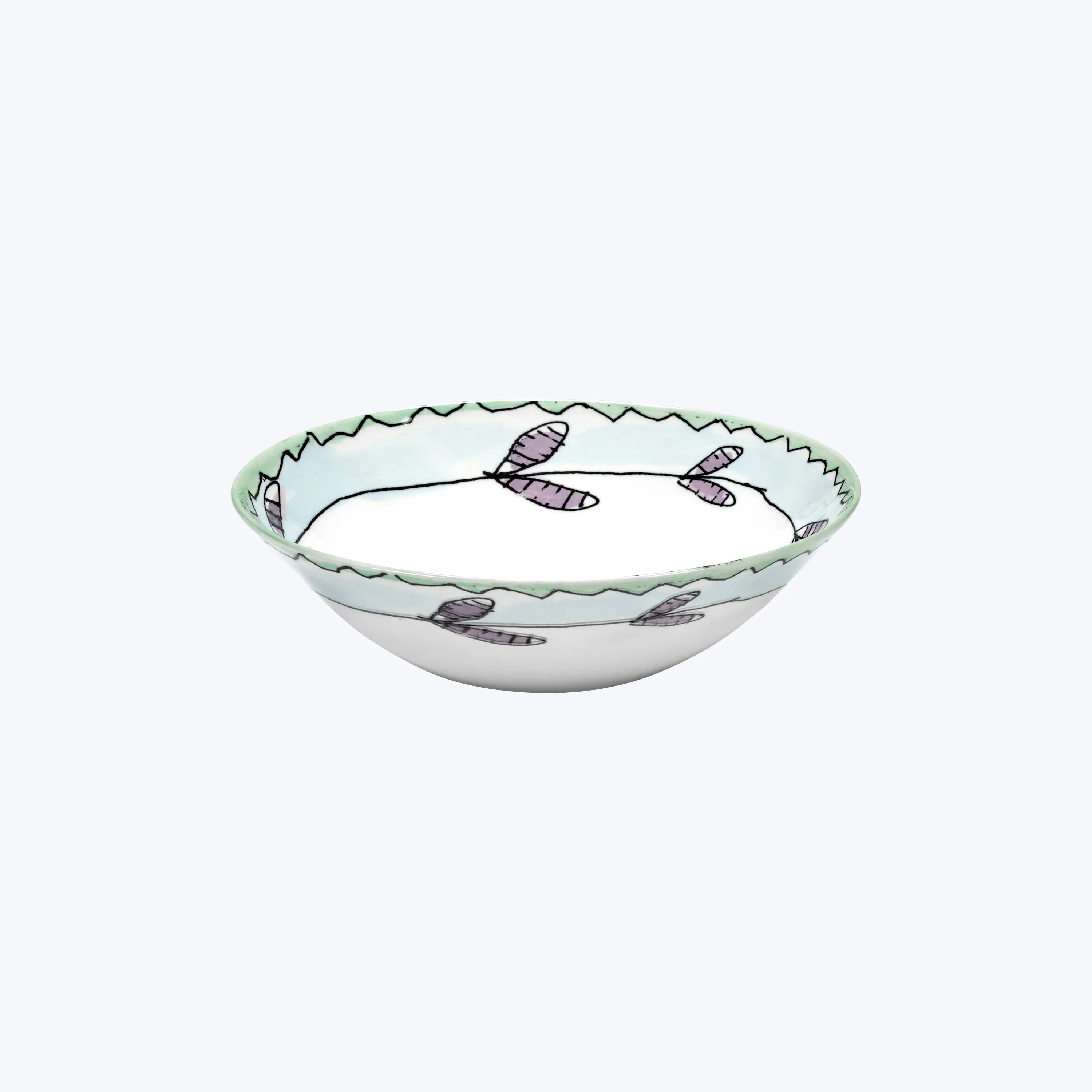 Midnight Flowers Low Soup Bowl