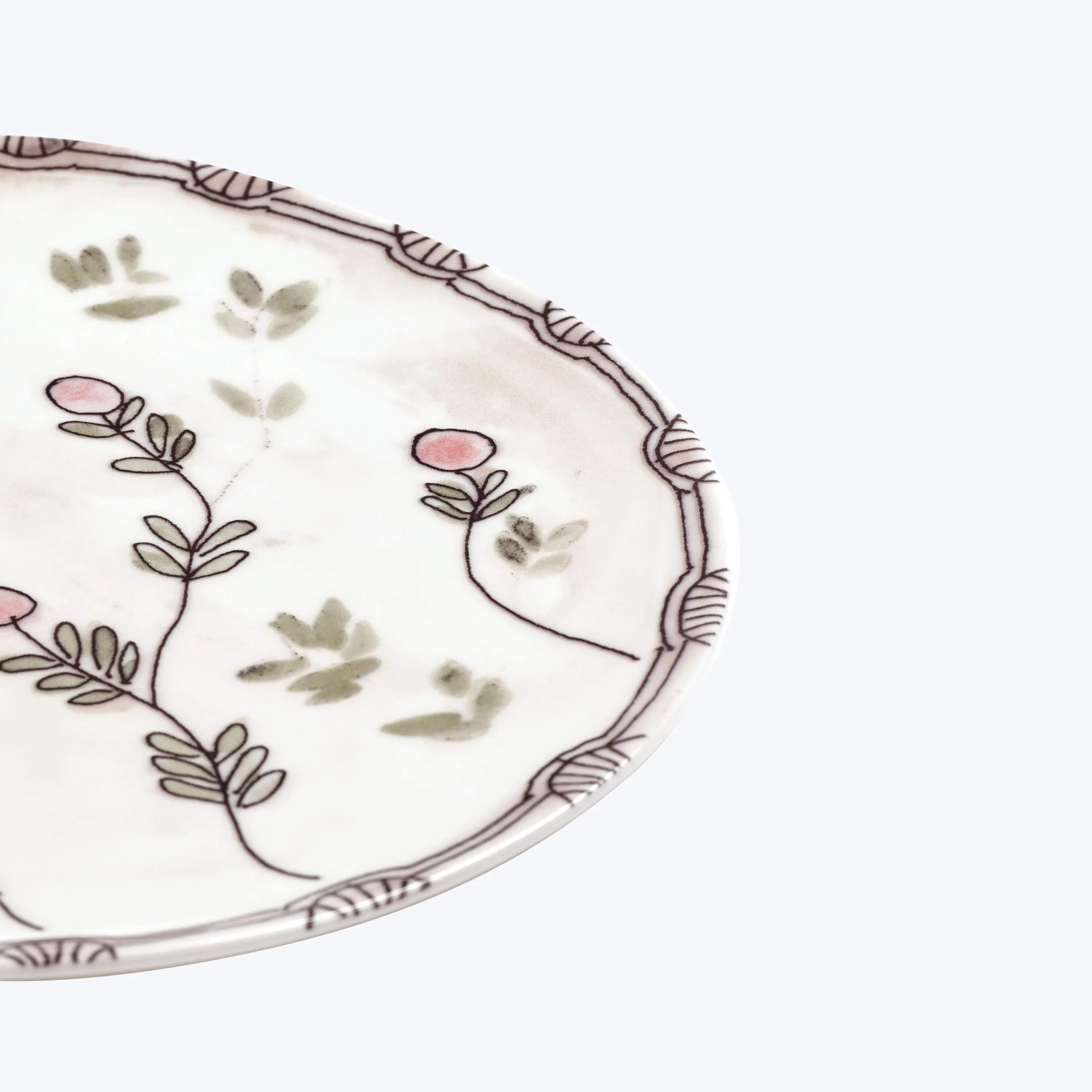Midnight Flowers Salad Plate