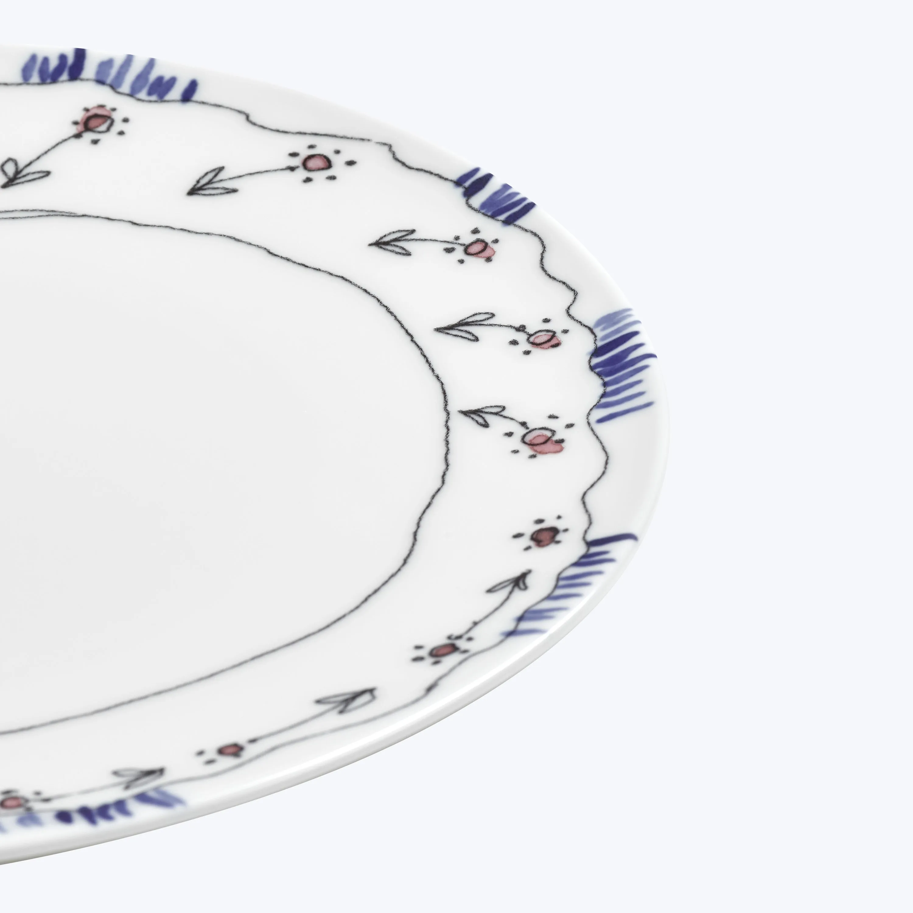 Midnight Flowers Salad Plate