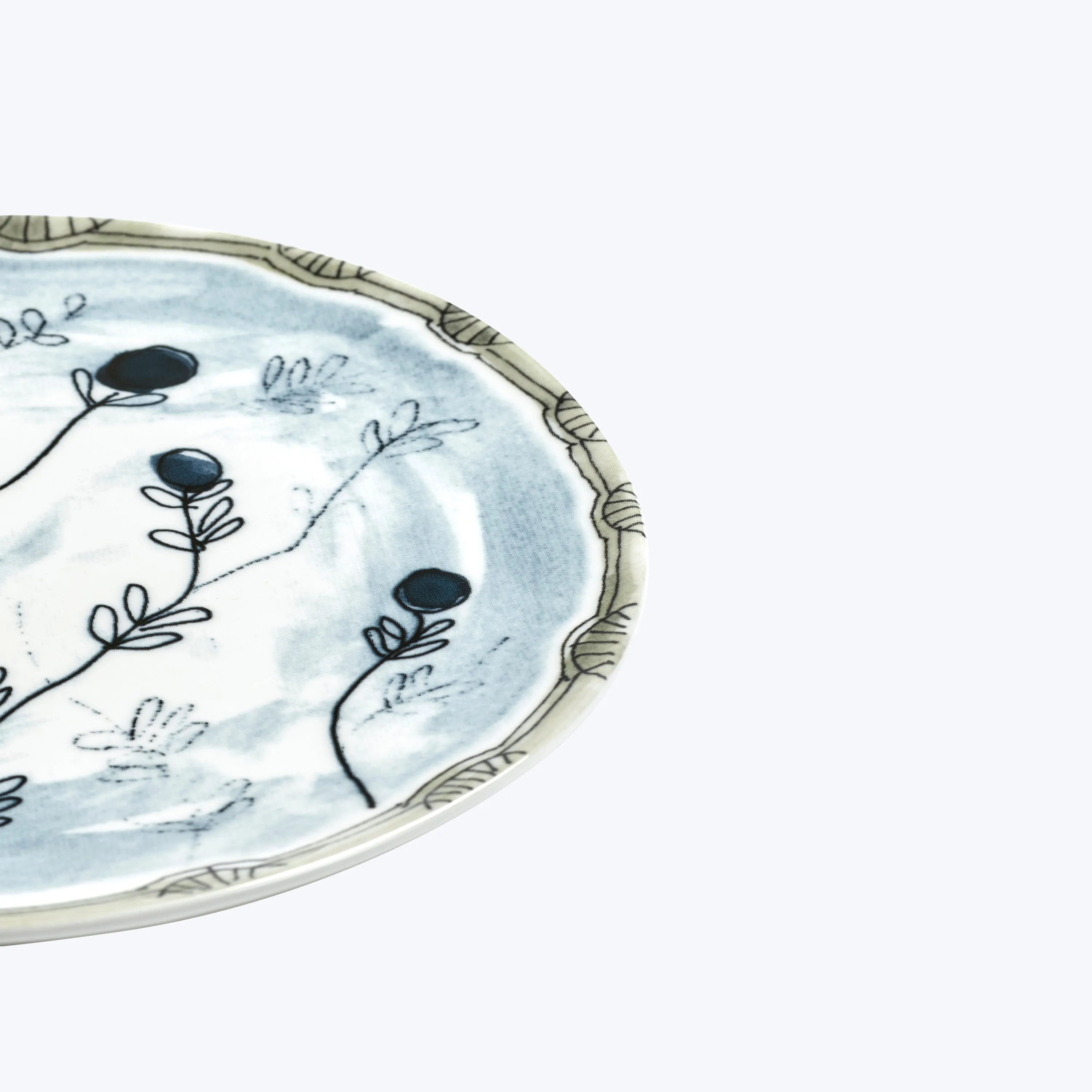 Midnight Flowers Salad Plate