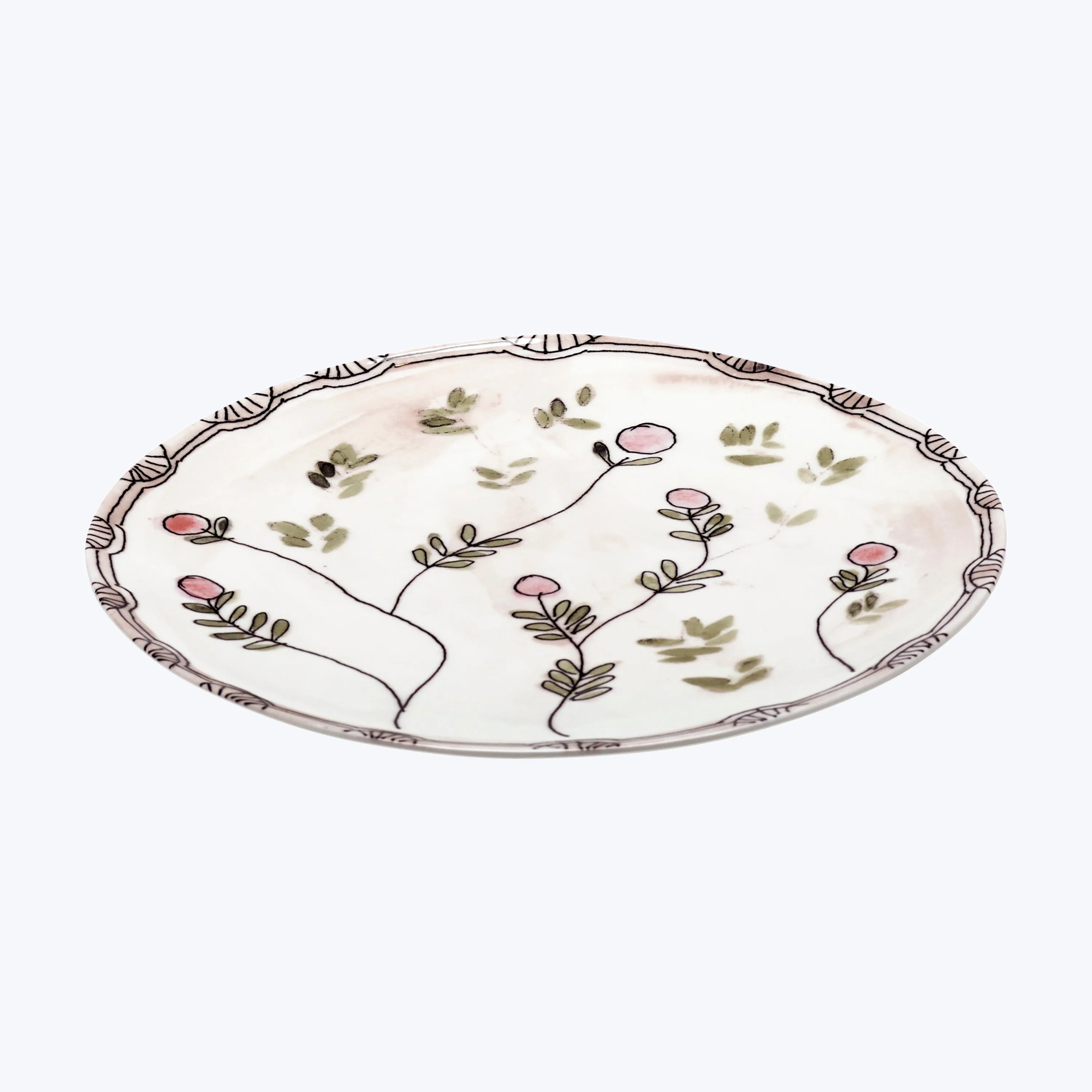 Midnight Flowers Salad Plate