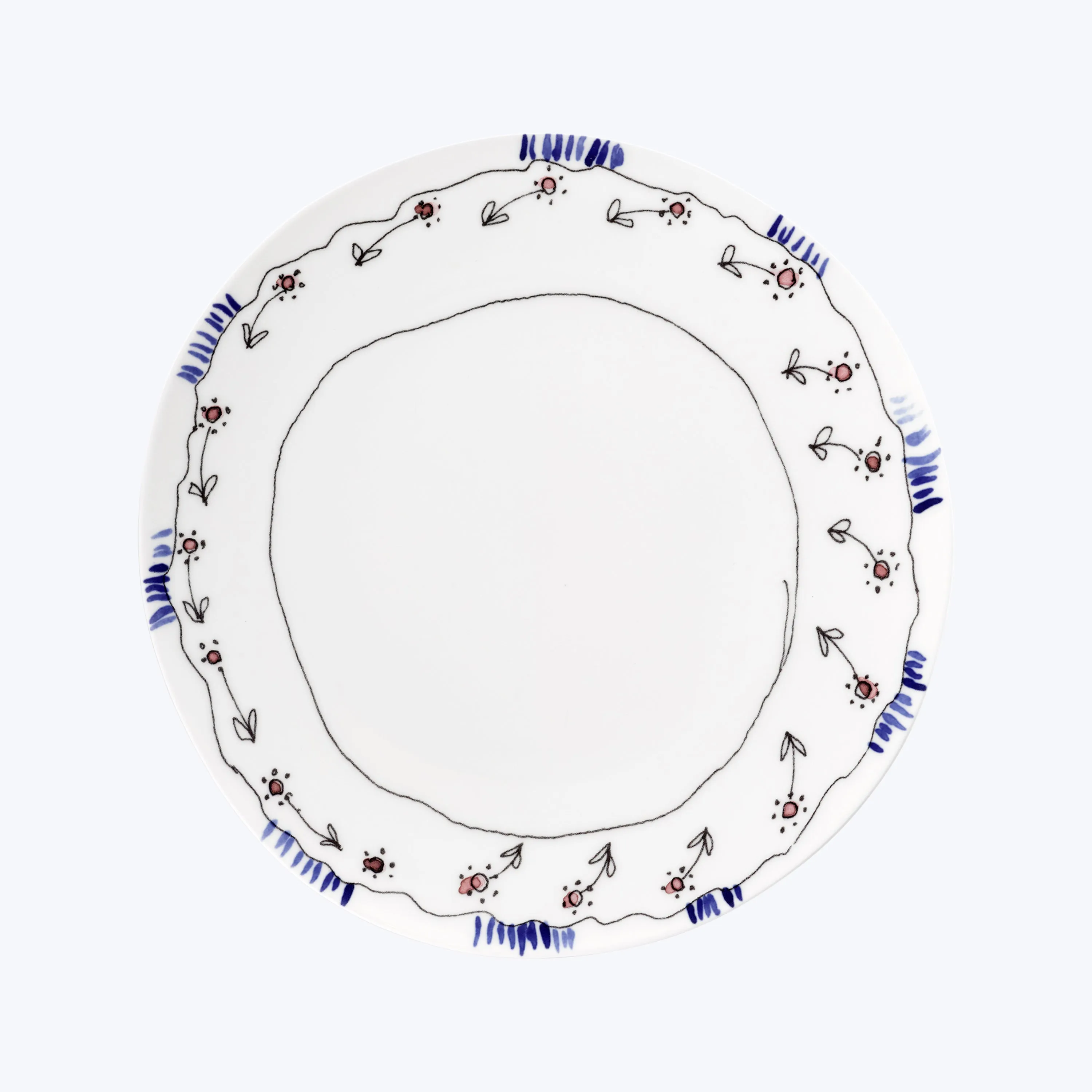 Midnight Flowers Salad Plate