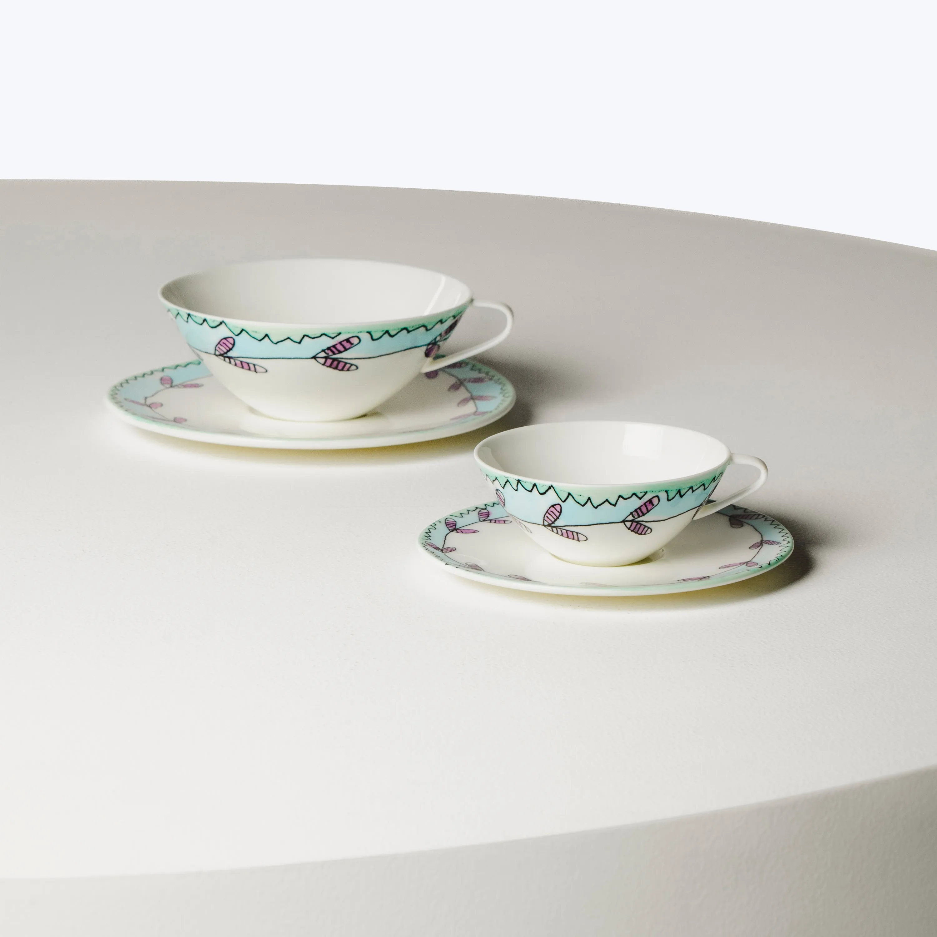 Midnight Flowers Tea Cup   Saucer