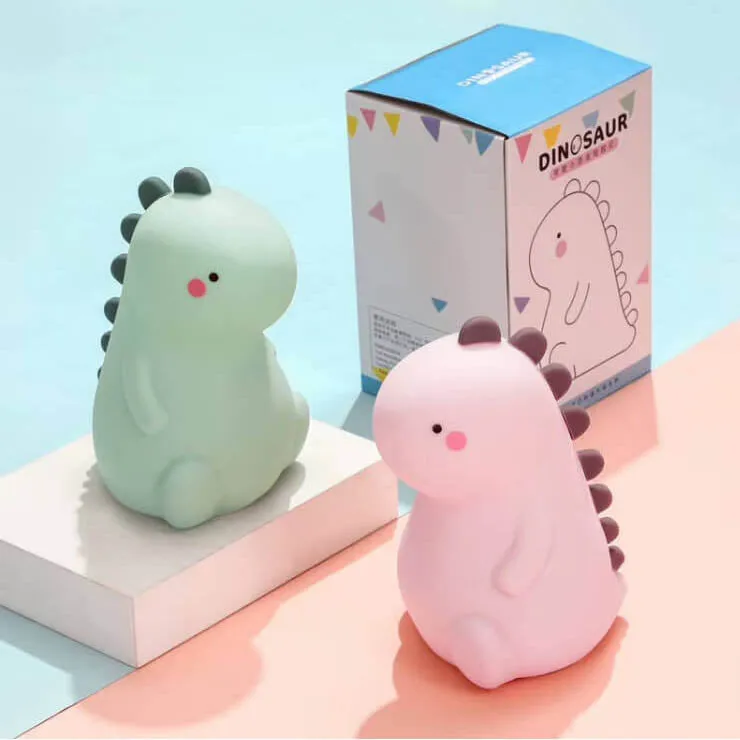 Modern Cartoon Dinosaur Silicone ABS USB LED Night Light Table Lamp