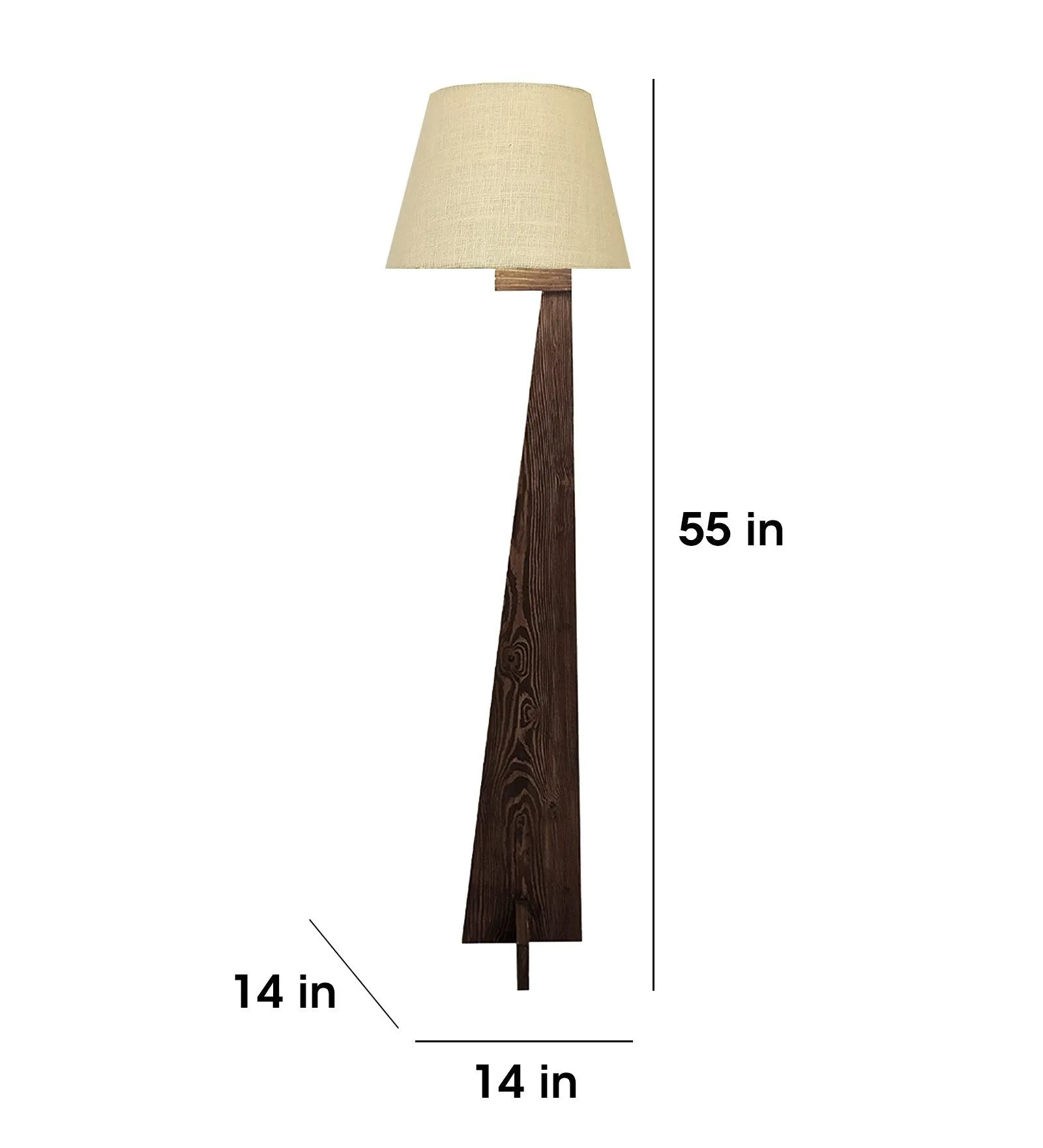 Modern Pinewood Trigo Floor Lamp – Elegant Conical Design