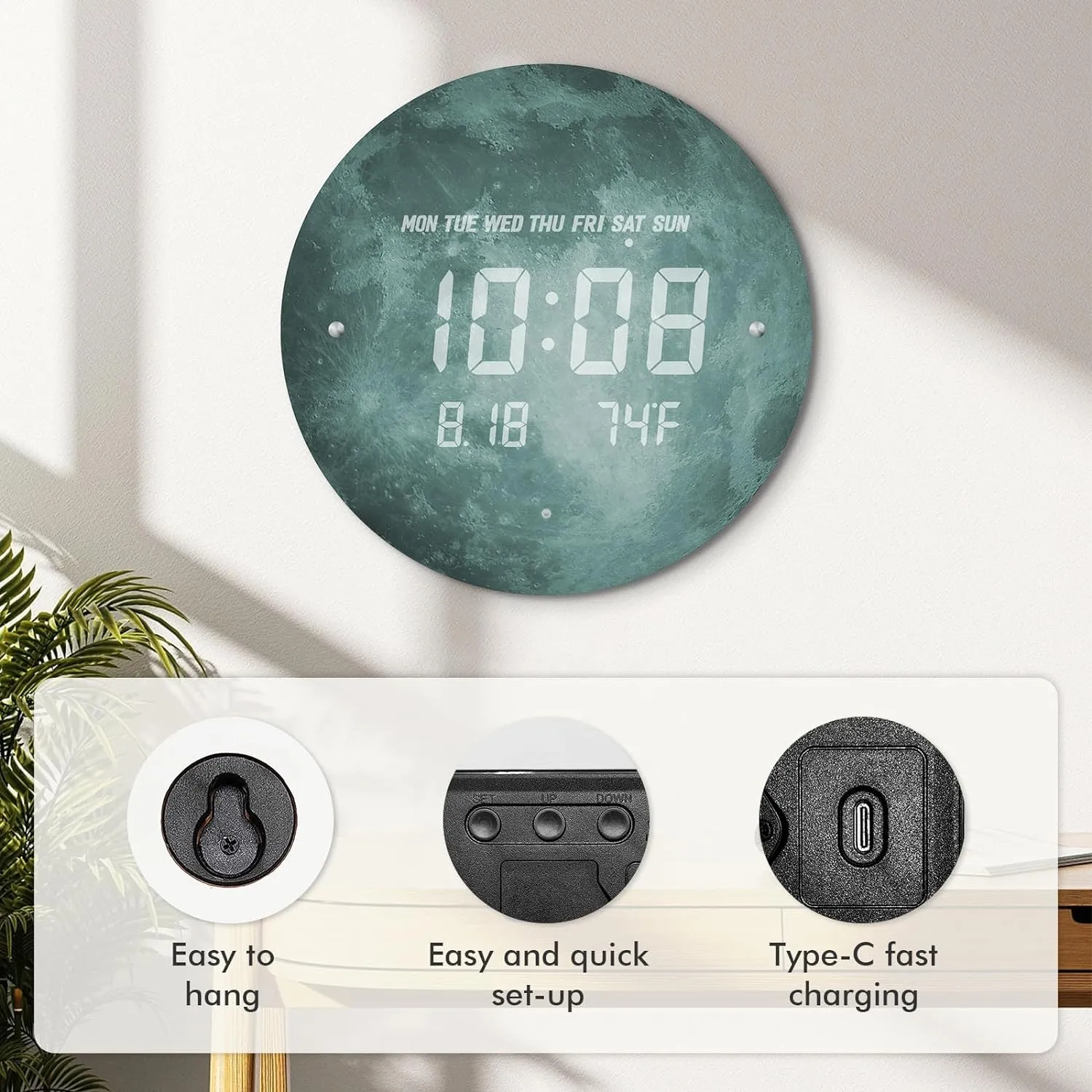 Moon Wall Clock - Smart LunaLED ™