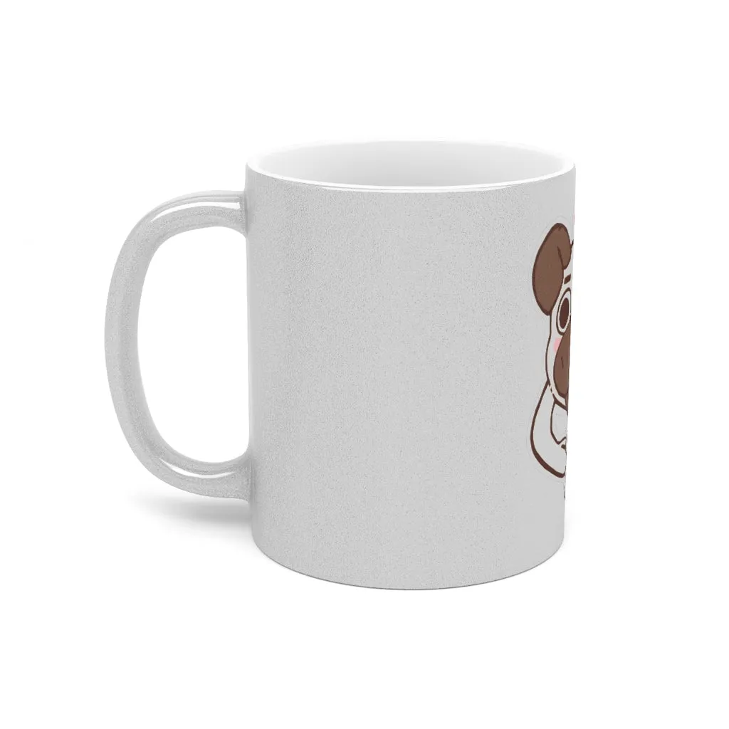 More Pug Coffee Please Metallic Mug (Silver / Gold)