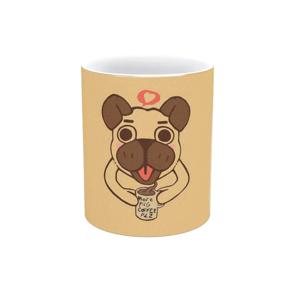 More Pug Coffee Please Metallic Mug (Silver / Gold)