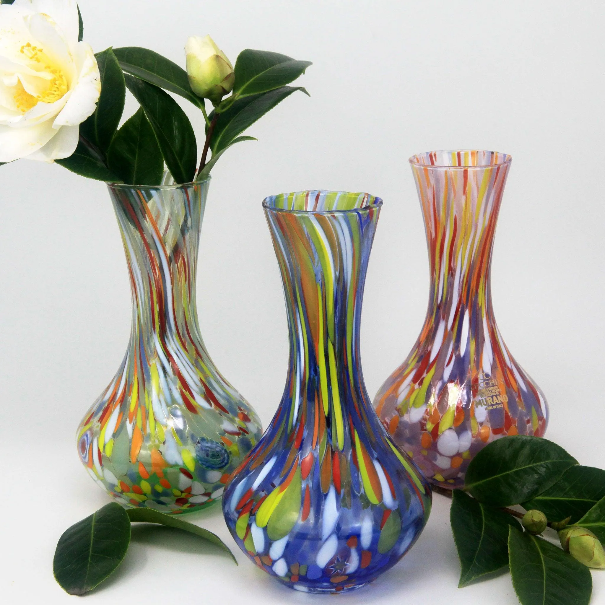 Murano Glass Tulip Vase, Made in Italy