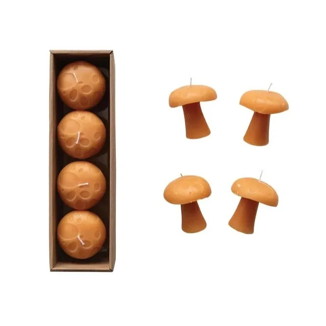 Mushroom Shaped Small Candles Set of 4