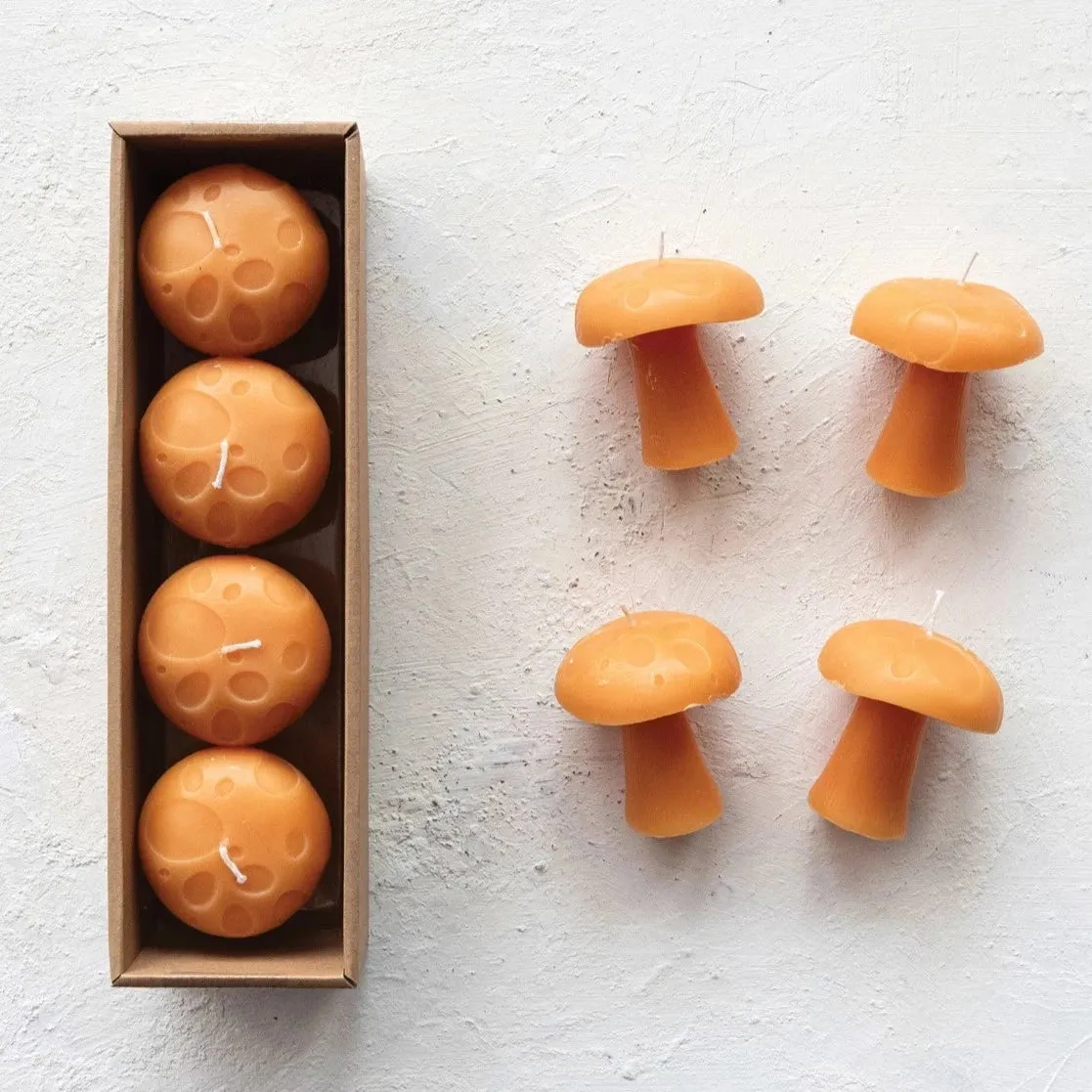 Mushroom Shaped Small Candles Set of 4