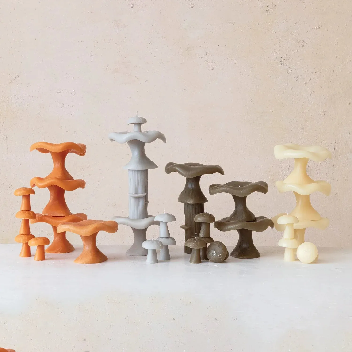 Mushroom Shaped Small Candles Set of 4