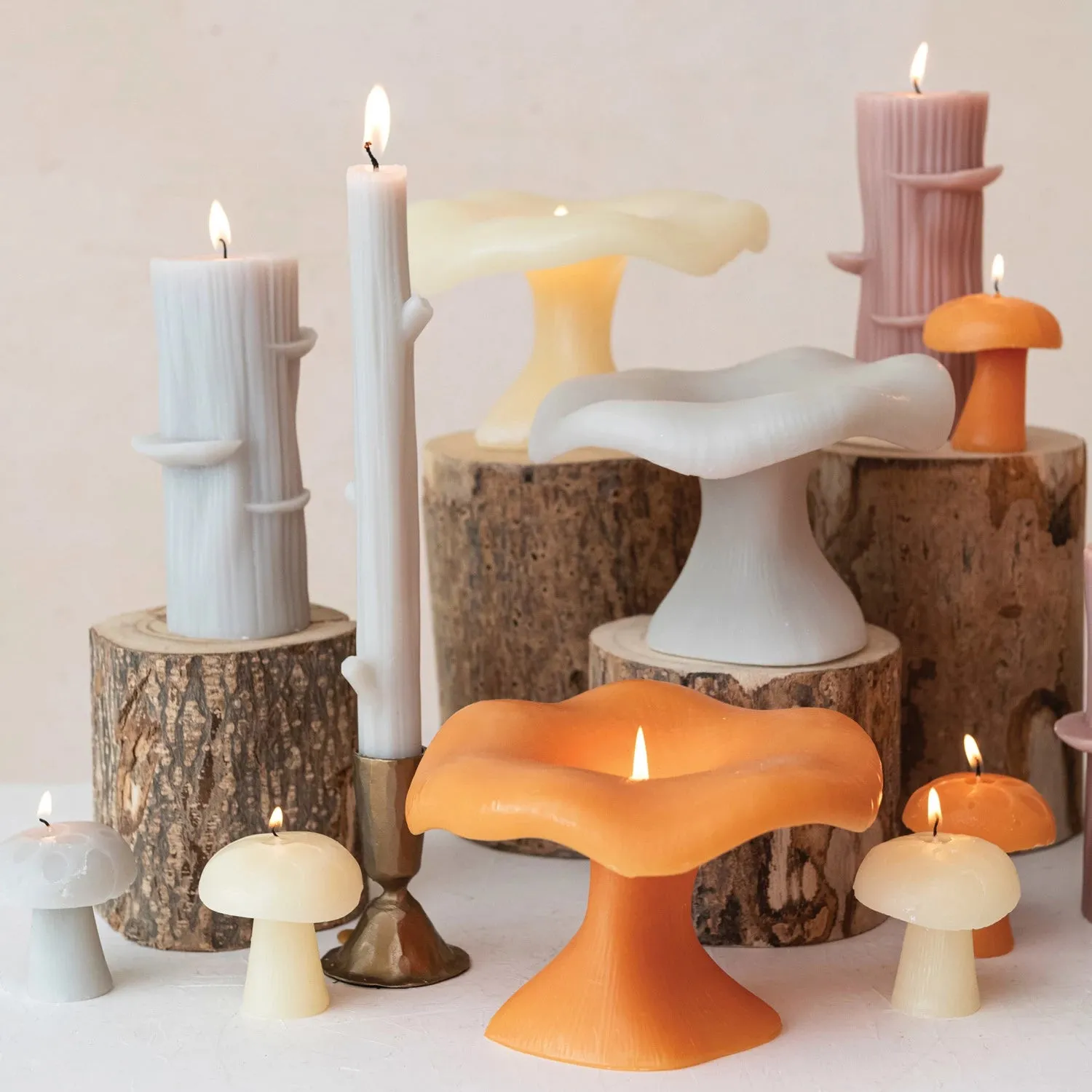 Mushroom Shaped Small Candles Set of 4