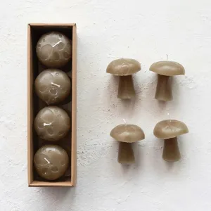 Mushroom Shaped Small Candles Set of 4