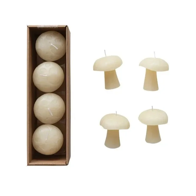 Mushroom Shaped Small Candles Set of 4