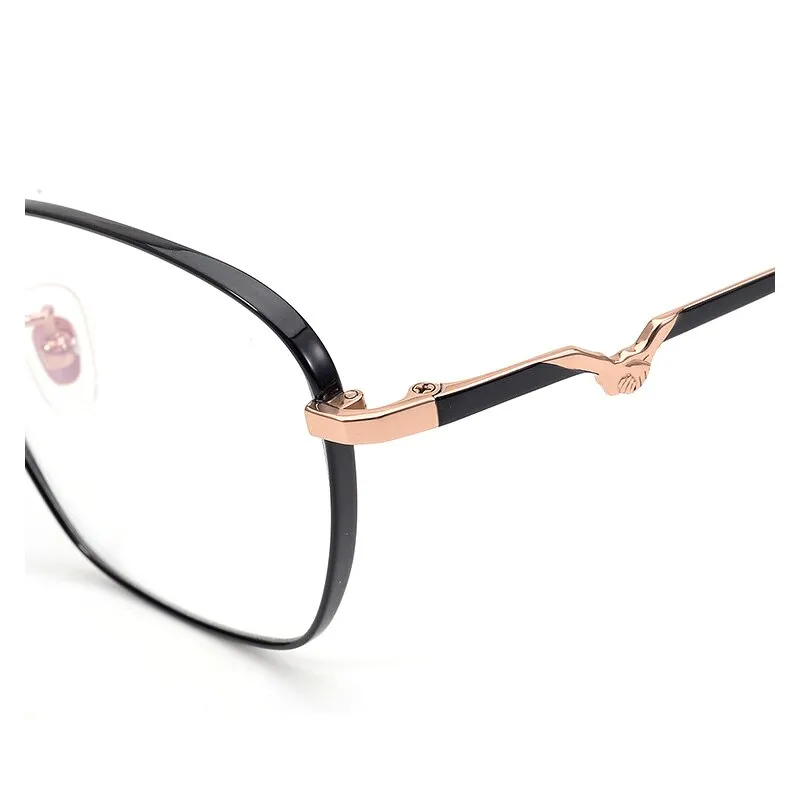 Muzz Women's Full Rim Square Polygonal Titanium Frame Eyeglasses 13