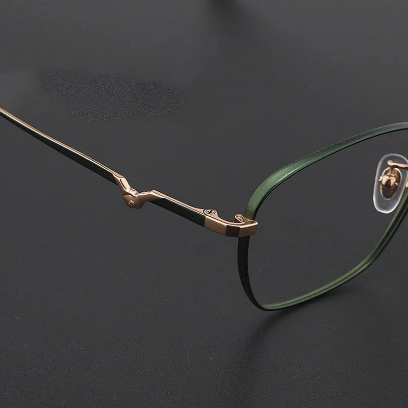 Muzz Women's Full Rim Square Polygonal Titanium Frame Eyeglasses 13