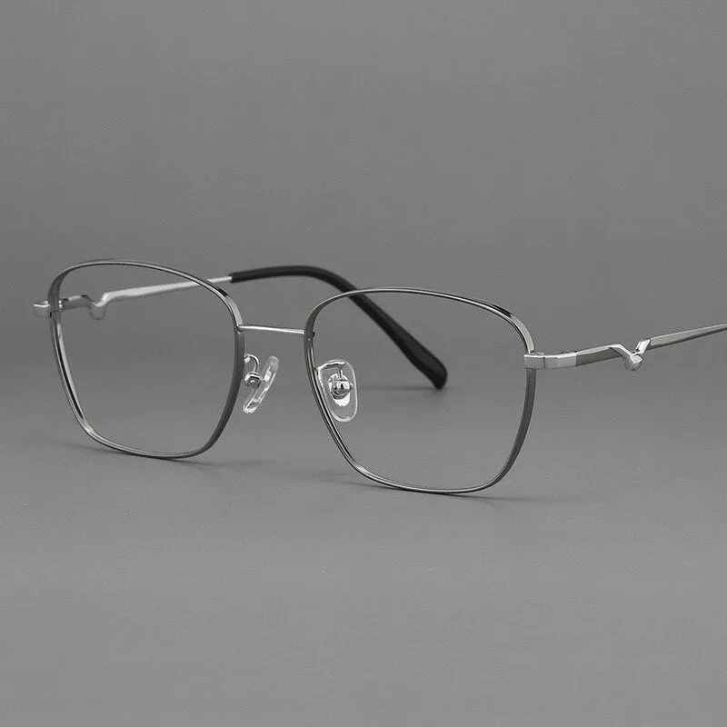 Muzz Women's Full Rim Square Polygonal Titanium Frame Eyeglasses 13