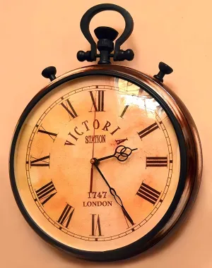 Nautical Gallery Art Wooden Wall Clock Antique Victoria Unique Style Art Decorative Clock For Home & Office 15 Inch (Brown) - Analog