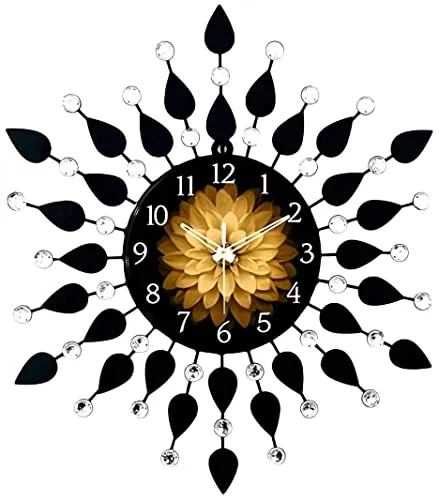 Nautical Gallery Handmade Metal Wall Clock Modern Unique Style Art Decorative Clock for Home & Office Clock Dial 10 inch (Black - 20 inch)