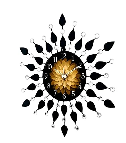 Nautical Gallery Handmade Metal Wall Clock Modern Unique Style Art Decorative Clock for Home & Office Clock Dial 10 inch (Black - 20 inch)