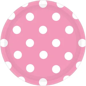 New Pink Polka Dots Plates - Dinner 8 Pkt