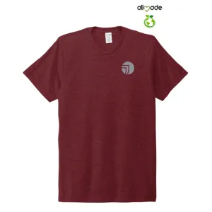 NEW SEI-Allmade Unisex Tri-Blend Tee-Fairly White-Vino Red