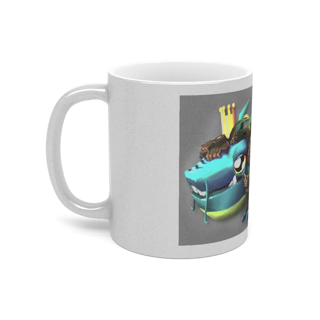 Nibbler's the Misfit Shark Metallic Mug (Silver / Gold)