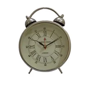 Noor Enterprises Self Table Clock Vintage Nickel Table Clock for Living Room Home Decor as Well as for Offices