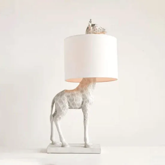 Nordic Creative Fabric Lampshade Giraffe Decorative 1-Light Table Lamp