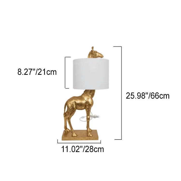 Nordic Creative Fabric Lampshade Giraffe Decorative 1-Light Table Lamp