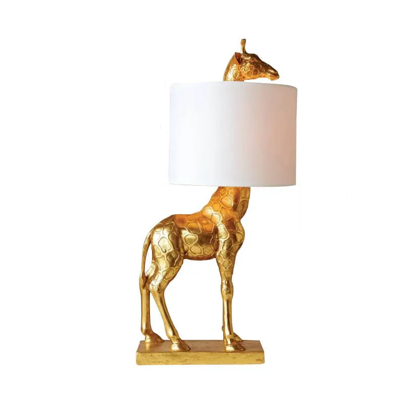 Nordic Creative Fabric Lampshade Giraffe Decorative 1-Light Table Lamp