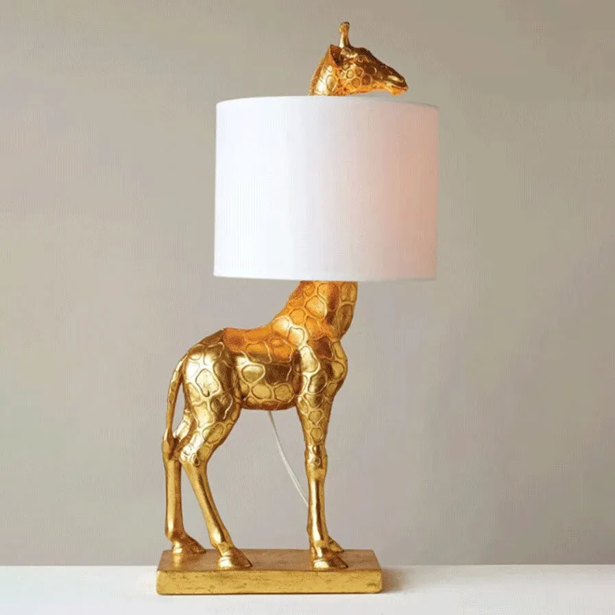 Nordic Creative Fabric Lampshade Giraffe Decorative 1-Light Table Lamp