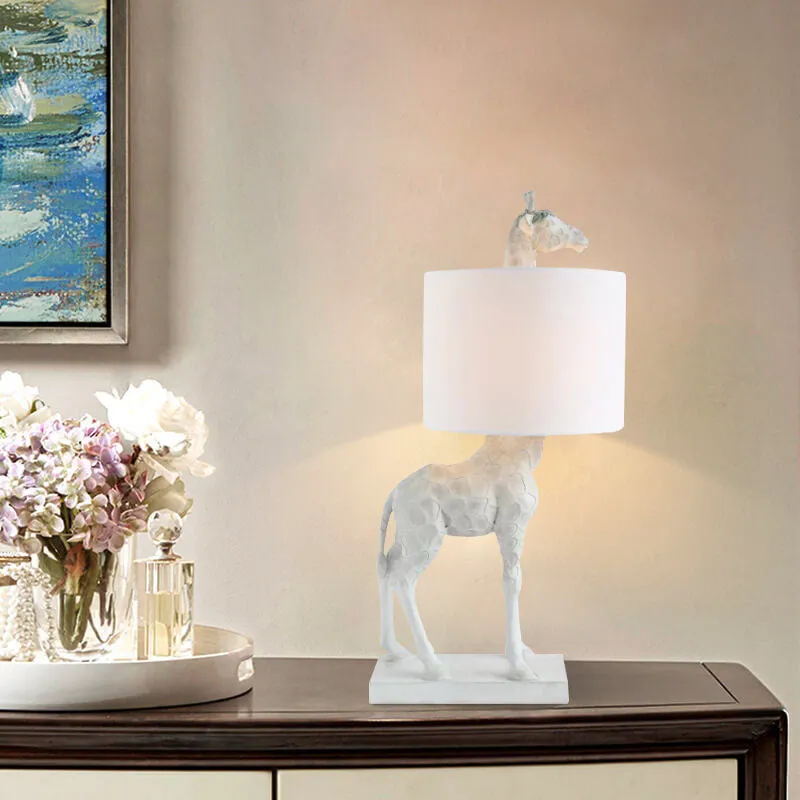 Nordic Creative Fabric Lampshade Giraffe Decorative 1-Light Table Lamp