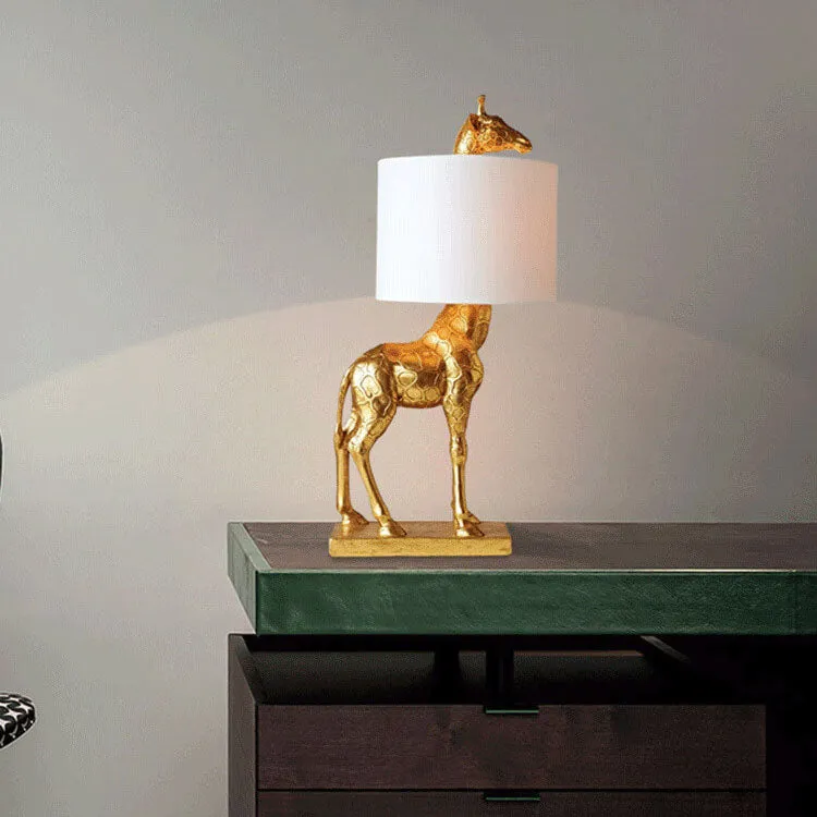 Nordic Creative Fabric Lampshade Giraffe Decorative 1-Light Table Lamp