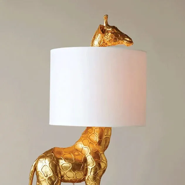 Nordic Creative Fabric Lampshade Giraffe Decorative 1-Light Table Lamp