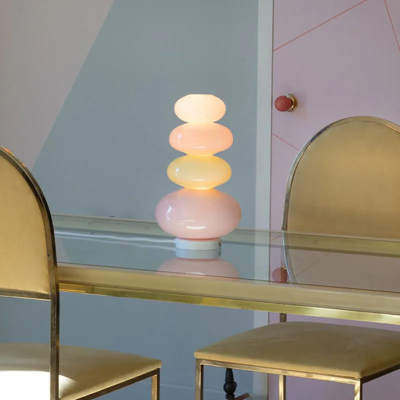 Nordic Creative Rainbow Glass Gourd Round LED Table Lamp